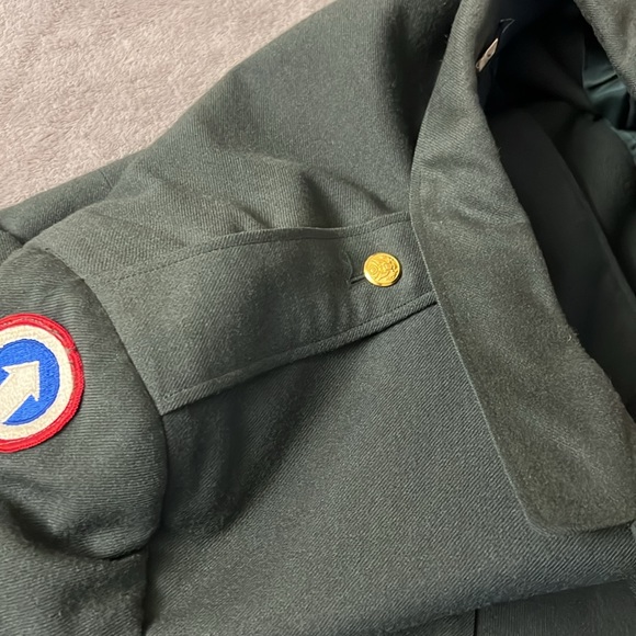 70s Vietnam War Mens Wool  Class 3 AG-344 Officer Coat Jacket Green USA Size 46S - Picture 7 of 16